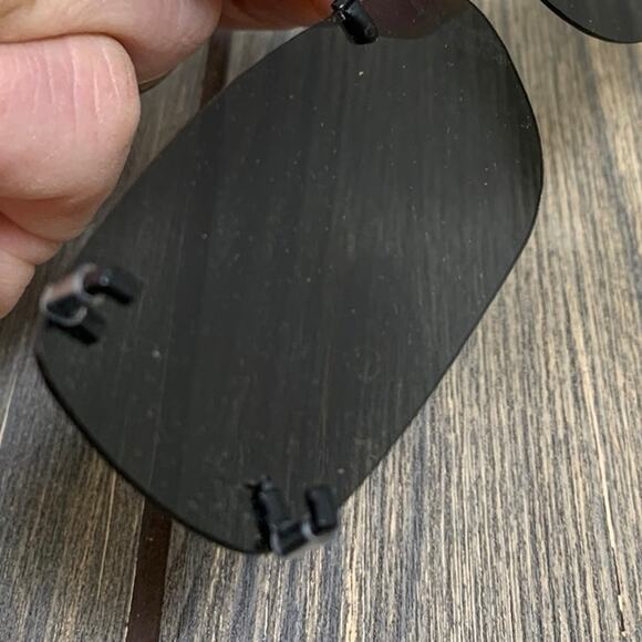 Polar Optics Clip On Sunglasses Black Rectangular Expandable Hard Case - Picture 6 of 9